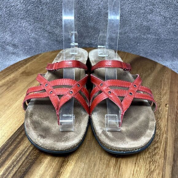 Dansko Jenelle Strappy Thong Sandals Cork Leather Red Womens Size EU 38 US 7.5-8 - Picture 2 of 8